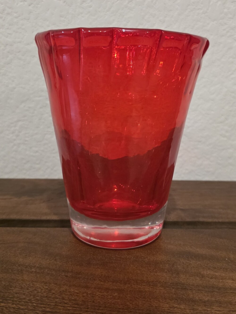 Cherry Red glass Vase